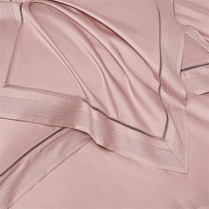 91家纺网 家纺一手货源 找家纺 榻尚家居 2024新款阿瓦提长绒棉贡缎四件套 佳期 佳期豆沙