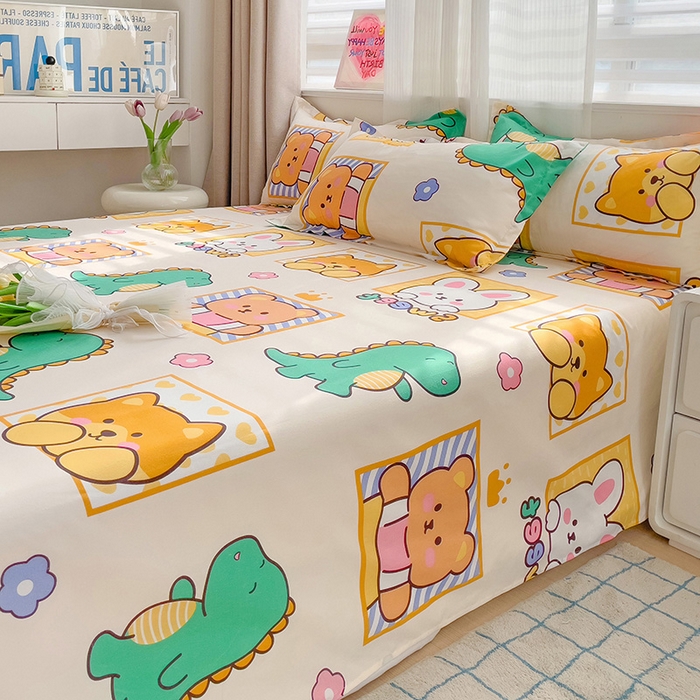 91家纺网 家纺一手货源 找家纺 （总）楠沐家纺  2025年新款亲肤水洗棉芦荟棉印花床单系列