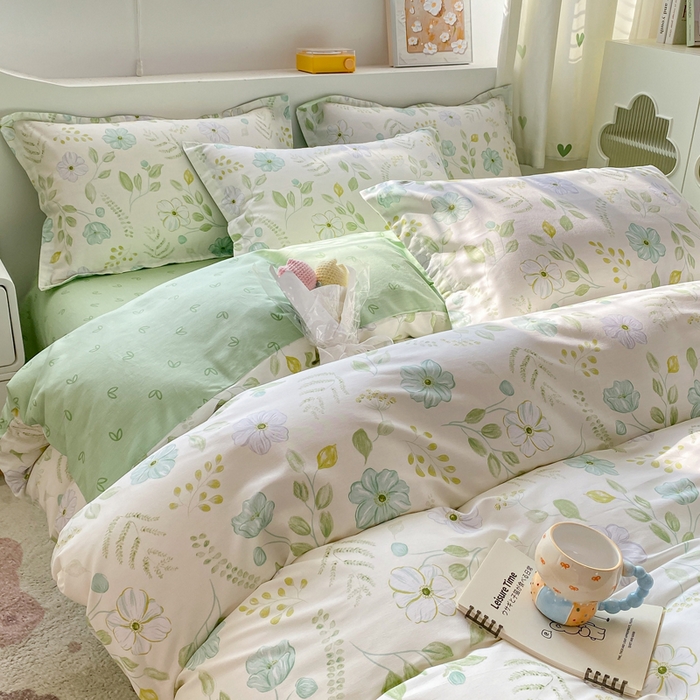 91家纺网 家纺一手货源 找家纺 朵安家纺 2024新款12868全棉四件套系列-四件套 花韵清香