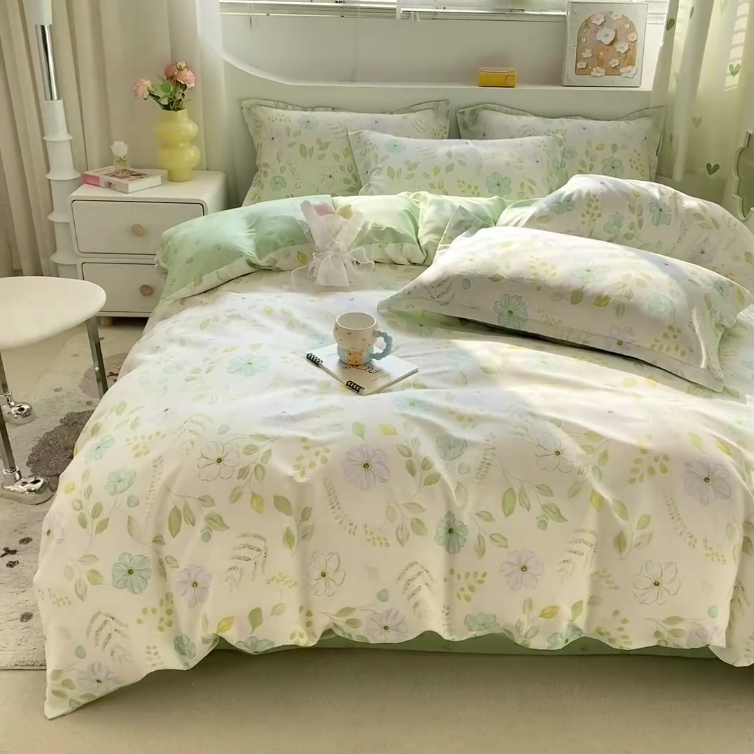 91家纺网 家纺一手货源 找家纺 朵安家纺 2024新款12868全棉四件套系列-四件套 花韵清香