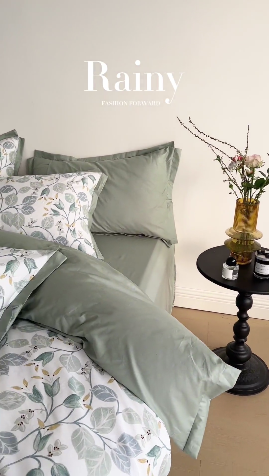 91家纺网 家纺一手货源 找家纺 橙艺家居 2024新款全棉臻品柔棉立体小宽边四件套 澄意-绿