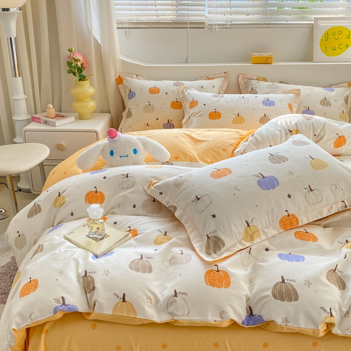 91家纺网 家纺一手货源 找家纺 朵安家纺 2024新款12868全棉四件套系列-四件套 思念南瓜