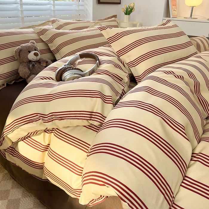 91家纺网 家纺一手货源 找家纺 楠沐家纺 2025新款亲肤柔软水洗棉磨毛印花被套 黑棕糖