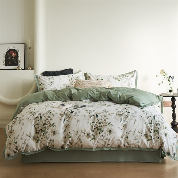 91家纺网 家纺一手货源 找家纺 （总）橙艺家居 2024新款全棉臻品柔棉立体小宽边四件套