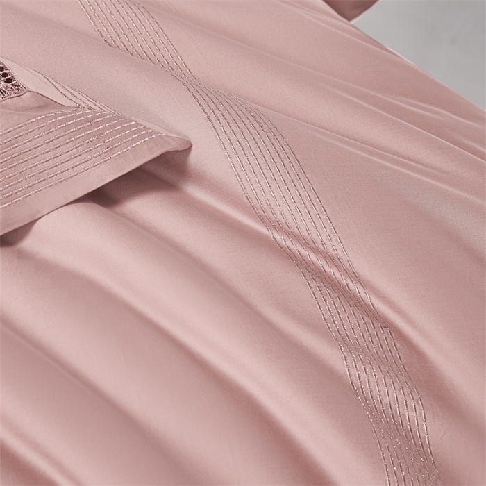 91家纺网 家纺一手货源 找家纺 榻尚家居 2024新款阿瓦提长绒棉贡缎四件套 佳期 佳期豆沙