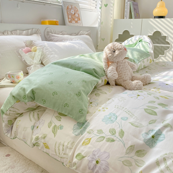 91家纺网 家纺一手货源 找家纺 朵安家纺 2024新款12868全棉单被套系列 花韵清香