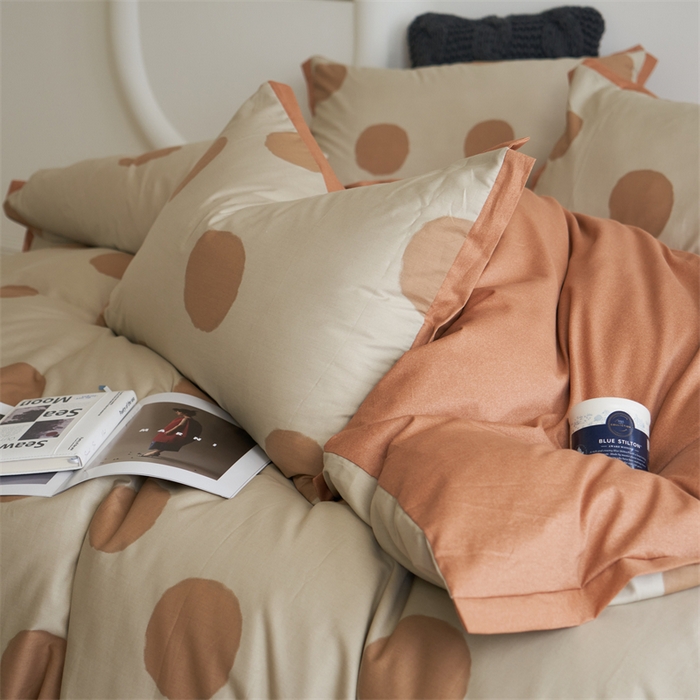 91家纺网 家纺一手货源 找家纺 橙艺家居 2024新款全棉臻品柔棉立体小宽边四件套 圆妙-桔