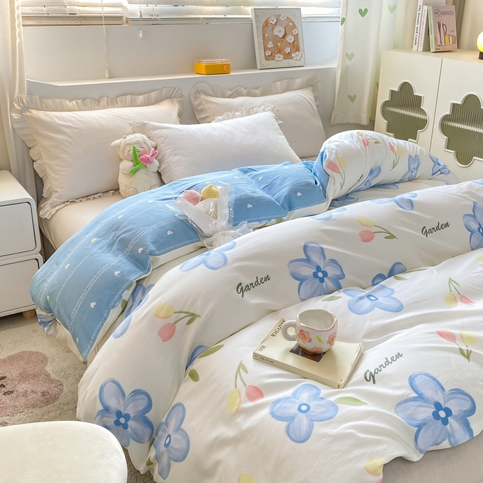 91家纺网 家纺一手货源 找家纺 朵安家纺 2024新款12868全棉单被套系列 春熙-兰