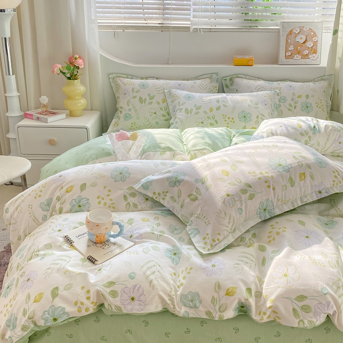 91家纺网 家纺一手货源 找家纺 朵安家纺 2024新款12868全棉四件套系列-四件套 花韵清香