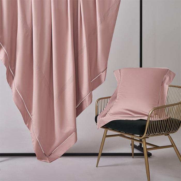 91家纺网 家纺一手货源 找家纺 榻尚家居 2024新款阿瓦提长绒棉贡缎四件套 佳期 佳期豆沙