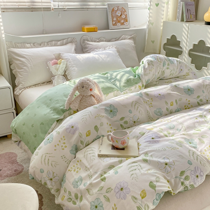 91家纺网 家纺一手货源 找家纺 朵安家纺 2024新款12868全棉单被套系列 花韵清香