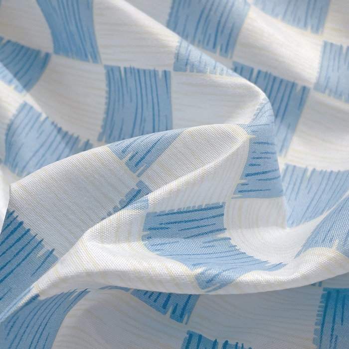 91家纺网 家纺一手货源 找家纺 楠沐家纺  2025年新款亲肤水洗棉芦荟棉印花床单系列 棋盘格-蓝