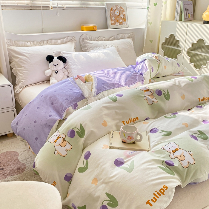 91家纺网 家纺一手货源 找家纺 朵安家纺 2024新款12868全棉单被套系列 欢乐熊