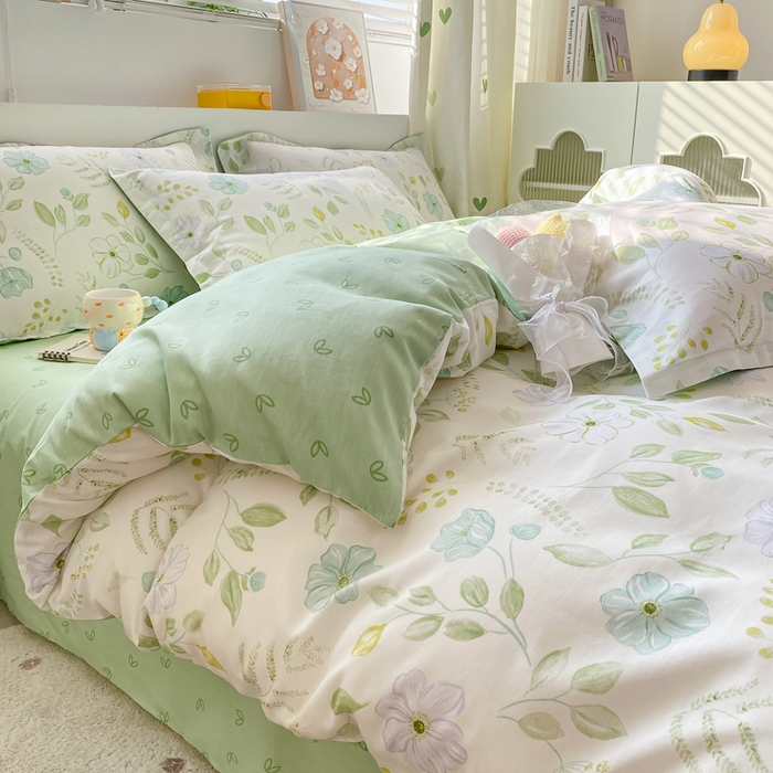 91家纺网 家纺一手货源 找家纺 朵安家纺 2024新款12868全棉四件套系列-四件套 花韵清香