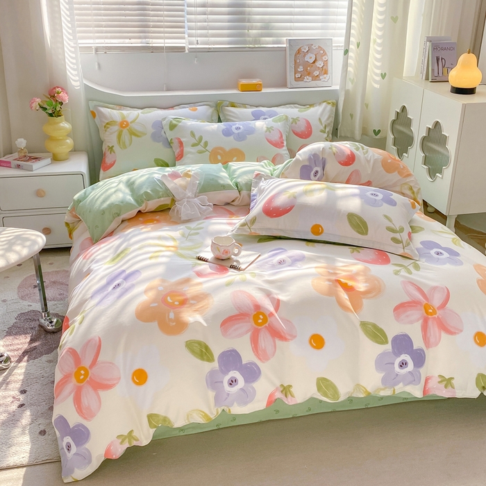 91家纺网 家纺一手货源 找家纺 朵安家纺 2024新款12868全棉四件套系列-四件套 草莓仙子