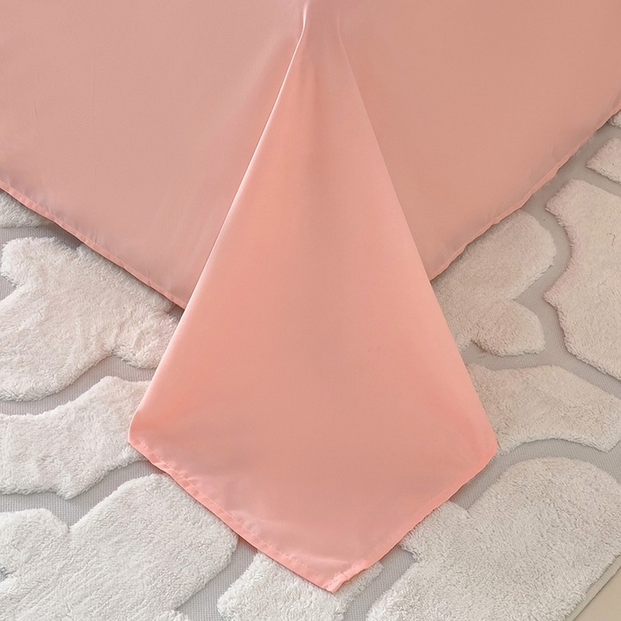 91家纺网 家纺一手货源 找家纺 楠沐家纺  2025年新款纯色亲肤芦荟棉水洗棉床单系列床单枕套 浅玉