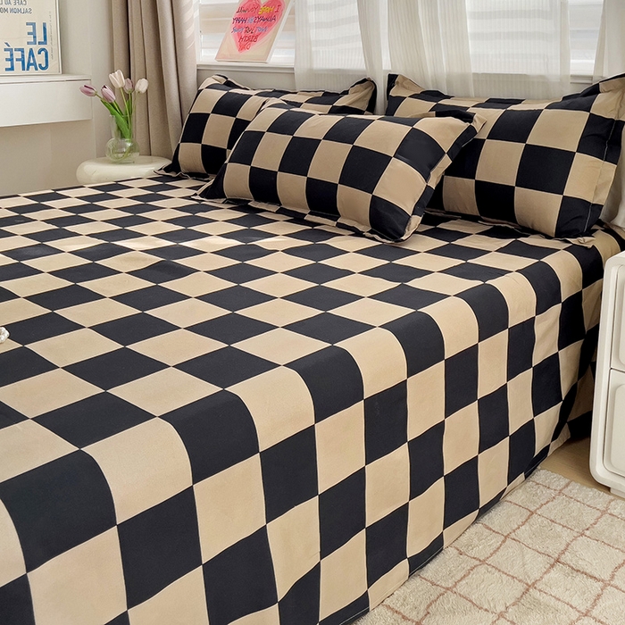 91家纺网 家纺一手货源 找家纺 楠沐家纺  2025年新款亲肤水洗棉芦荟棉印花床单系列 米卡