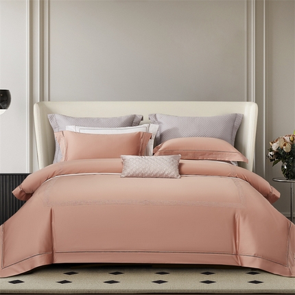 91家纺网 家纺一手货源 找家纺 （总）榻尚家居 2024新款阿瓦提长绒棉贡缎四件套 佳期