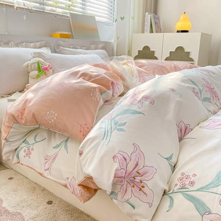 朵安家纺 2024新款12868全棉单被套系列 清水百合