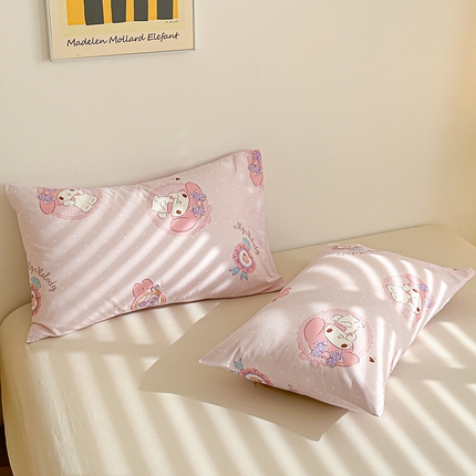 91家纺网 家纺一手货源 找家纺 爱丽丝 2024新款全棉三丽鸥新品系列-单枕套 小兔美乐蒂