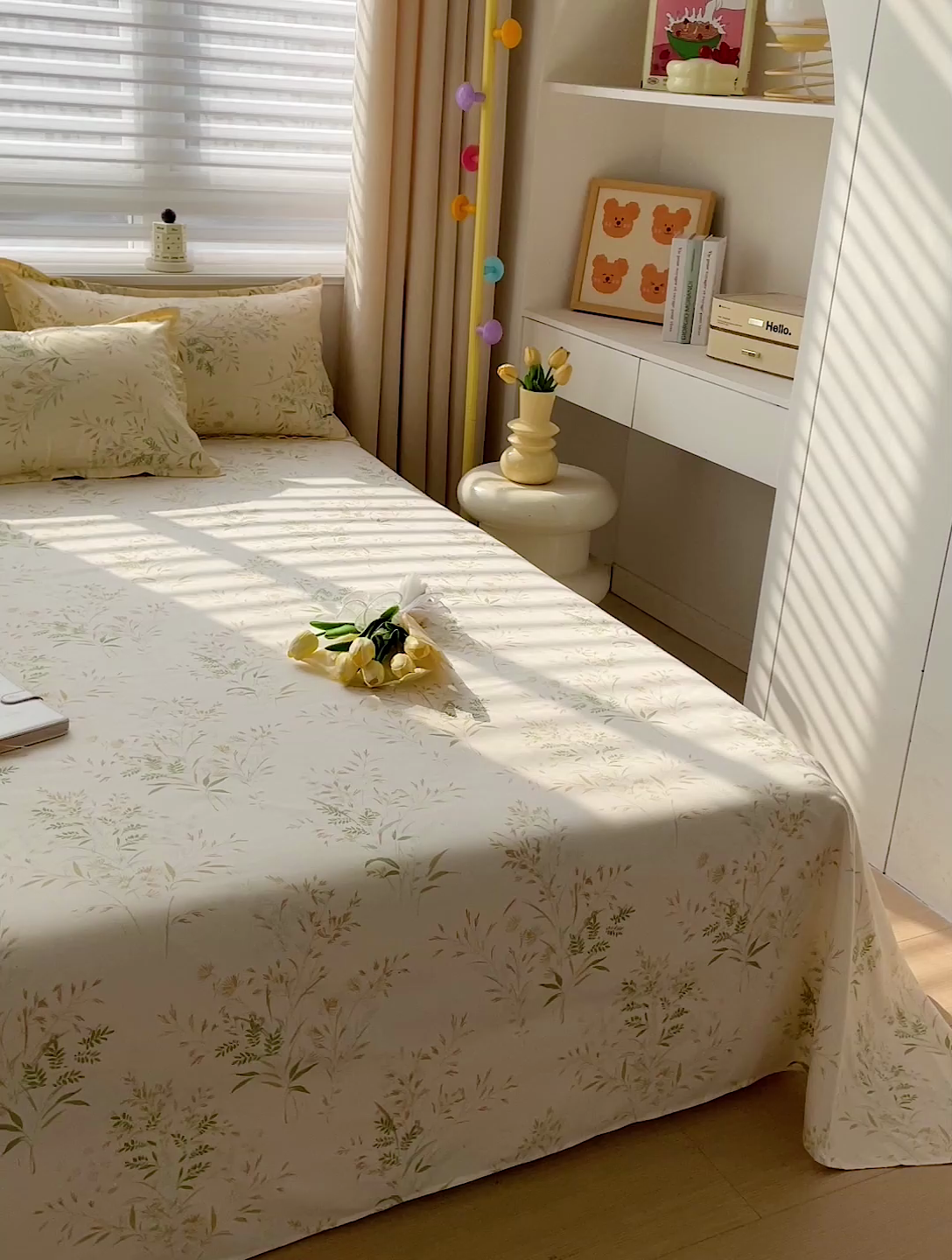 91家纺网 家纺一手货源 找家纺 楠沐家纺  2025年新款亲肤水洗棉芦荟棉印花床单系列 仙草