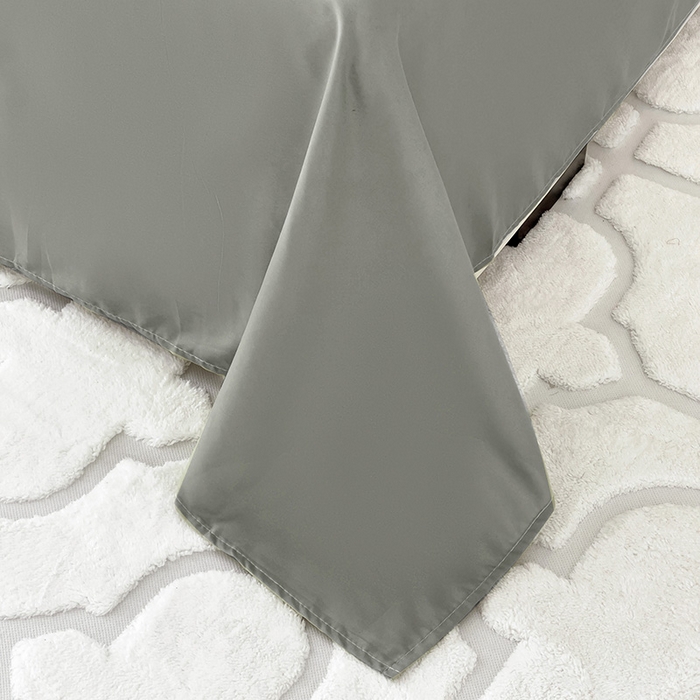 91家纺网 家纺一手货源 找家纺 楠沐家纺  2025年新款纯色亲肤芦荟棉水洗棉床单系列床单枕套 灰色