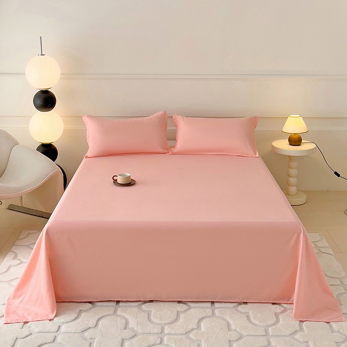 91家纺网 家纺一手货源 找家纺 （总）楠沐家纺  2025年新款纯色亲肤芦荟棉水洗棉床单系列-床单枕套