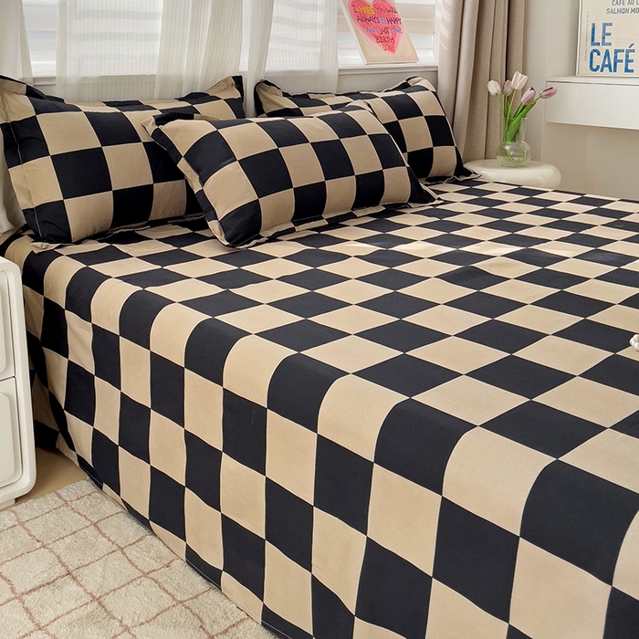 91家纺网 家纺一手货源 找家纺 楠沐家纺  2025年新款亲肤水洗棉芦荟棉印花床单系列 米卡