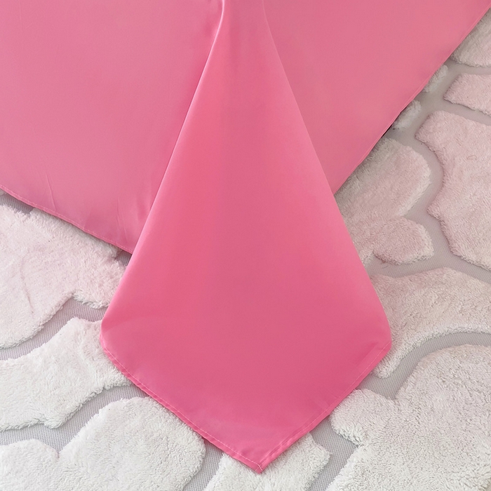 91家纺网 家纺一手货源 找家纺 楠沐家纺  2025年新款纯色亲肤芦荟棉水洗棉床单系列床单枕套 玖红