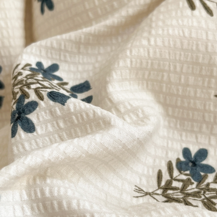 91家纺网 家纺一手货源 找家纺 慕澄 2024新款时尚印花泡泡棉花边四件套 晴朗