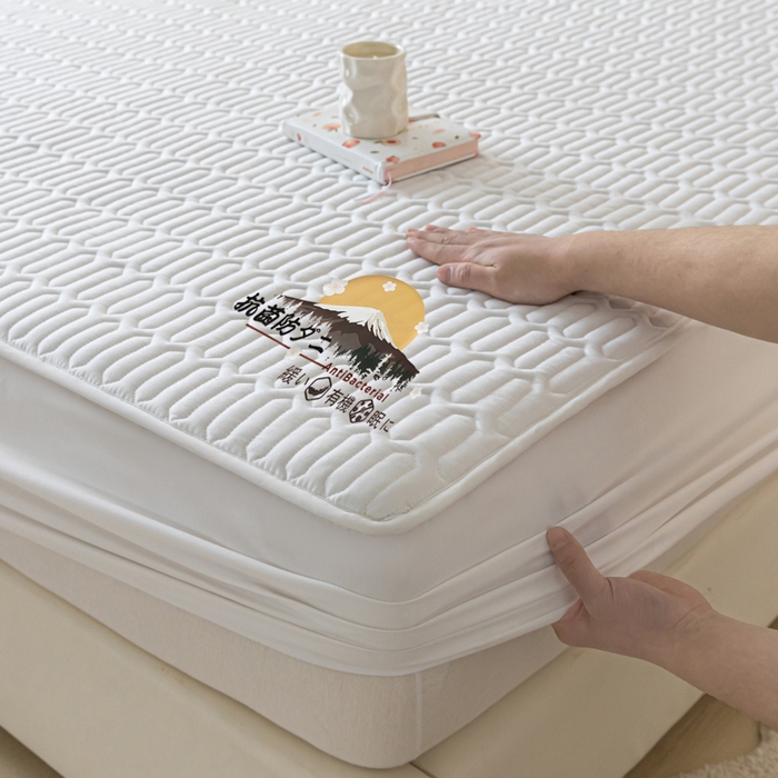 91家纺网 家纺一手货源 找家纺 卡伦 2025新款夹棉床笠烫画系列 日出-白