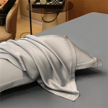 凯森家纺 2024重磅单面纯真丝枕套桑蚕丝枕芯套单人枕头套 鸽子灰