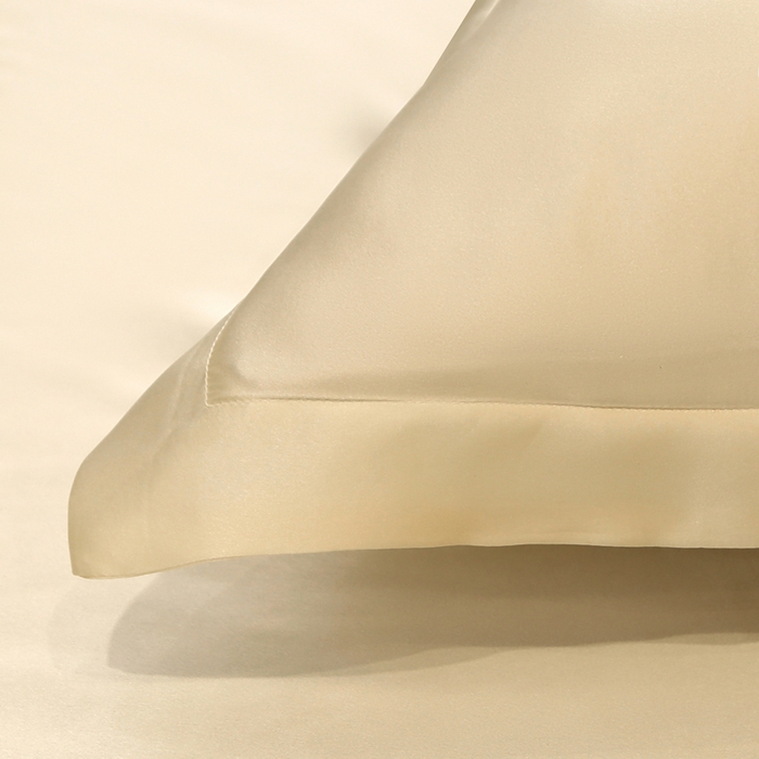 91家纺网 家纺一手货源 找家纺 凯森家纺 2024新款双面真丝宽边款枕头套枕芯套 双面-太空白