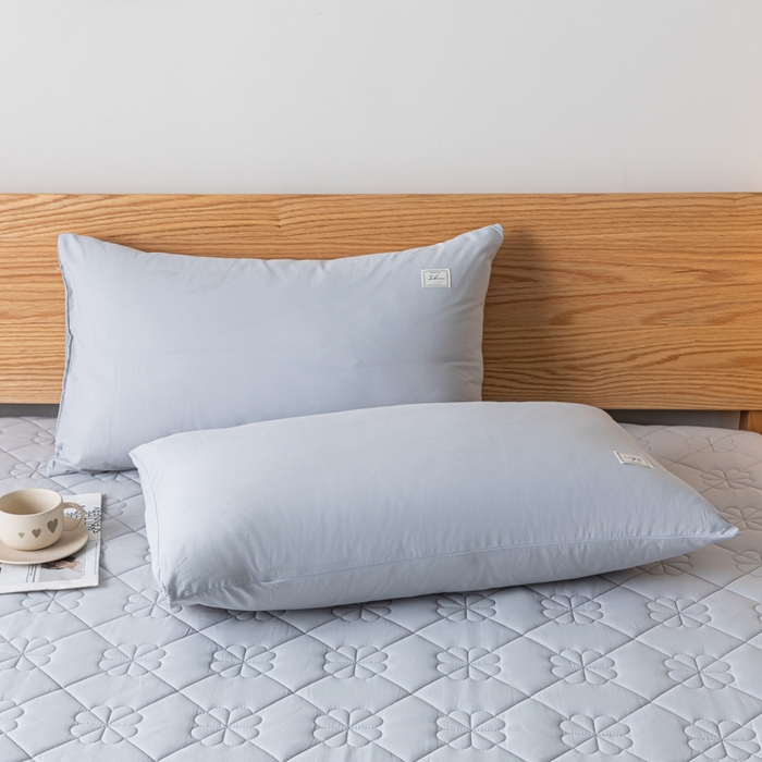 91家纺网 家纺一手货源 找家纺 ab家纺 2024新款40支全棉纯色夹棉床笠 浅灰