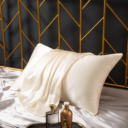 凯森家纺 2024新款纯真丝枕套桑蚕丝枕芯套冰丝丝绸枕头套 太空白