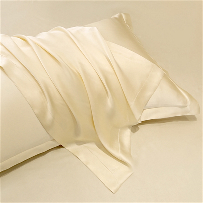 91家纺网 家纺一手货源 找家纺 凯森家纺 2024重磅单面纯真丝枕套桑蚕丝枕芯套单人枕头套 太空白