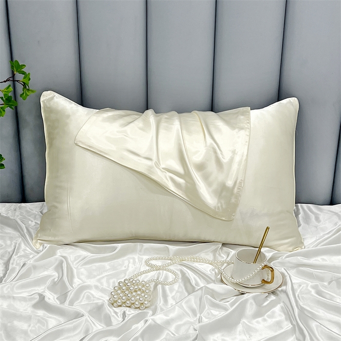 91家纺网 家纺一手货源 找家纺 凯森家纺 2024夏季冰丝枕套天丝丝绸枕芯套高仿真丝蚕丝枕头套单人枕巾 麻绳米黄色