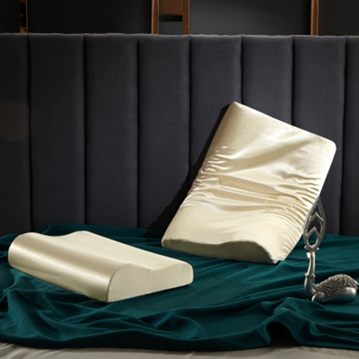 91家纺网 家纺一手货源 找家纺 凯森家纺 2024夏季双面冰丝乳胶枕套记忆枕枕芯套 米黄