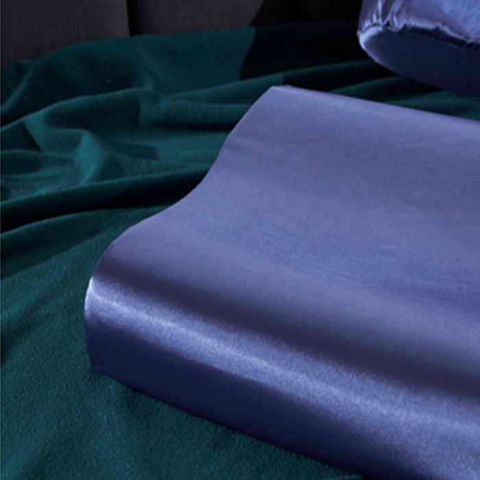 91家纺网 家纺一手货源 找家纺 凯森家纺 2024夏季双面冰丝乳胶枕套记忆枕枕芯套 湛蓝