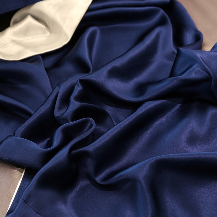 91家纺网 家纺一手货源 找家纺 凯森家纺 2024重磅单面纯真丝枕套桑蚕丝枕芯套单人枕头套 贵族蓝