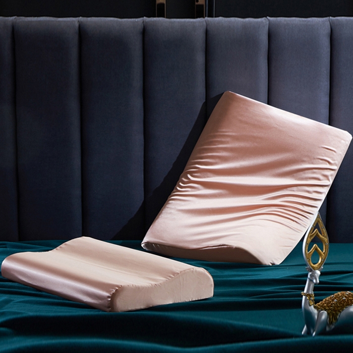 91家纺网 家纺一手货源 找家纺 凯森家纺 2024夏季双面冰丝乳胶枕套记忆枕枕芯套 玉色