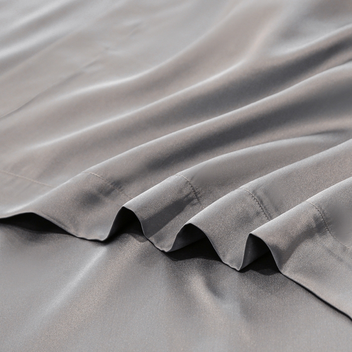 91家纺网 家纺一手货源 找家纺 凯森家纺 2024新款双面真丝宽边款枕头套枕芯套 双面金属灰