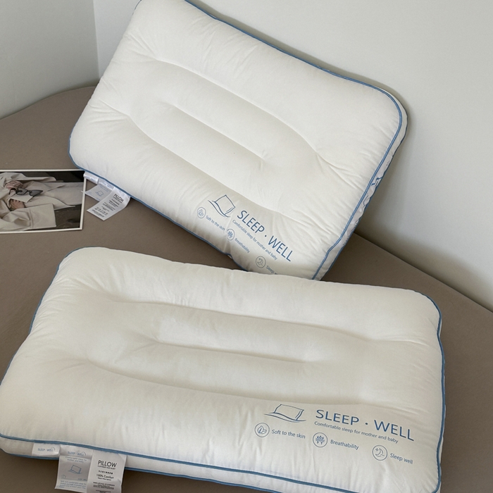 91家纺网 家纺一手货源 找家纺 （总）伟邦枕芯 2024新款磨毛防羽布小蓝枕头枕芯