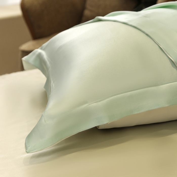 91家纺网 家纺一手货源 找家纺 凯森家纺 2024重磅单面纯真丝枕套桑蚕丝枕芯套单人枕头套 牛油果绿