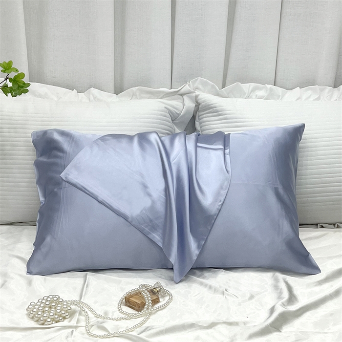 91家纺网 家纺一手货源 找家纺 凯森家纺 2024新款冰丝枕套高仿真丝枕头套夏季天丝枕芯套-口袋款 口袋雪青