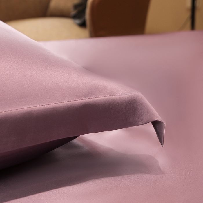 91家纺网 家纺一手货源 找家纺 凯森家纺 2024重磅单面纯真丝枕套桑蚕丝枕芯套单人枕头套 豆沙紫