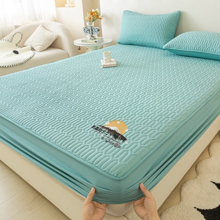 91家纺网 家纺一手货源 找家纺 卡伦 2025新款夹棉床笠烫画系列 日出-兰