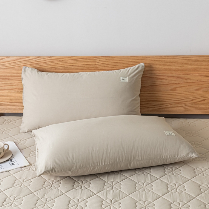 91家纺网 家纺一手货源 找家纺 ab家纺 2024新款40支全棉纯色夹棉床笠 奶咖