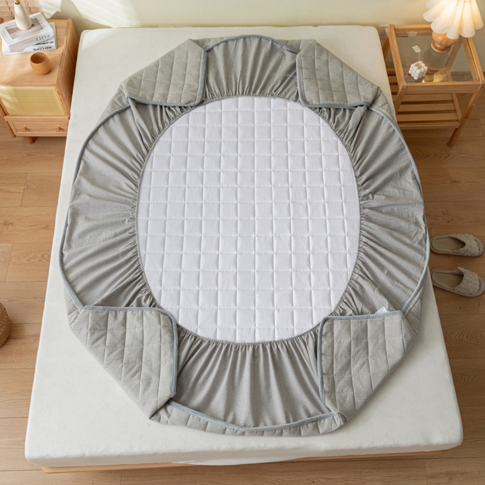 91家纺网 家纺一手货源 找家纺 （总）ab家纺 2024新款色织全棉夹棉床笠