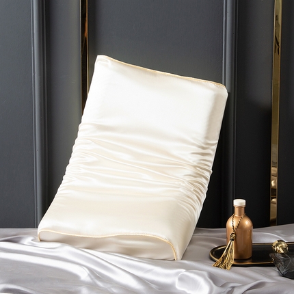 凯森家纺 2024新款双面纯真丝乳胶枕套记忆枕芯套儿童 太空白